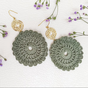 Crochet Earrings- Olive