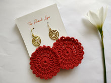 Load image into Gallery viewer, Crochet Earrings- Red
