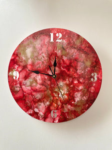 Handmade Resin Wall Clock- Berry Mix